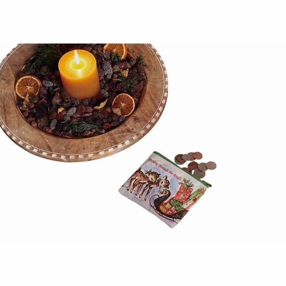 Primitives By Kathy Vintage Christmas Zip-Around Wallet Unisex Green - Picture 4 of 4